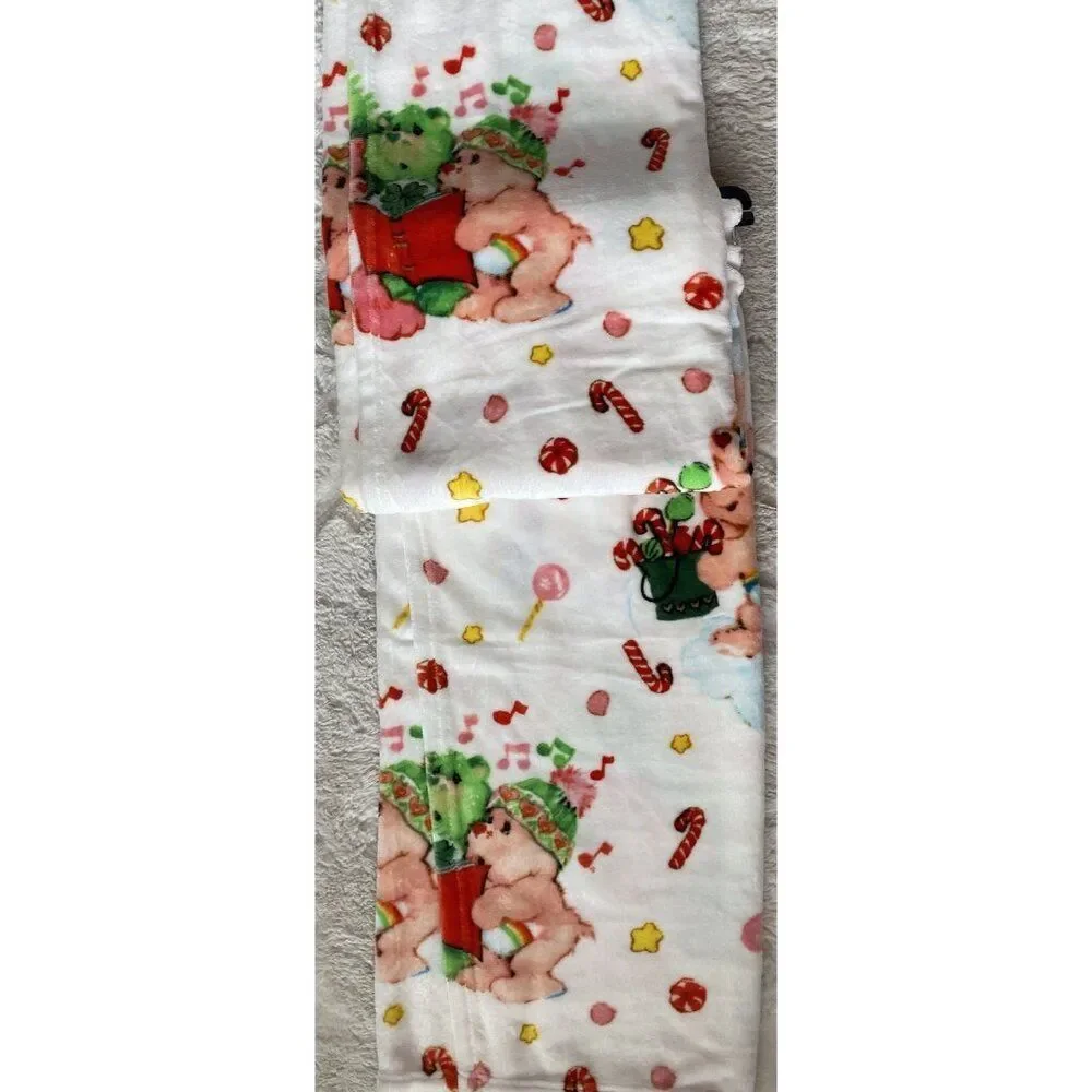 Care Bears Christmas Carols Holiday Tree Candy Cane‎ Throw Blanket 50” X 70” NEW